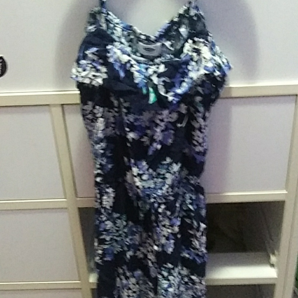 Blue and white romper